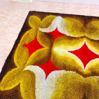 Alfombra Lana Space Age Pop Art Retro 70s