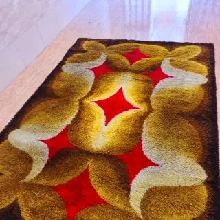 Alfombra Lana Space Age Pop Art Retro 70s