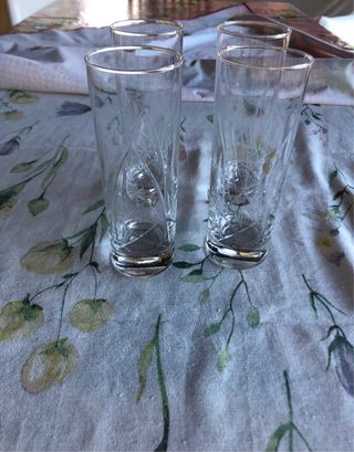 Set 4 Bicchieri Vetro Decorati