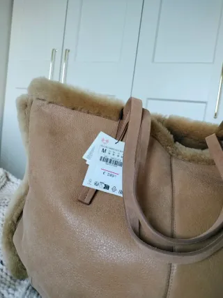 Bolso Piel Zara Edición Limitada Beige/Marrón