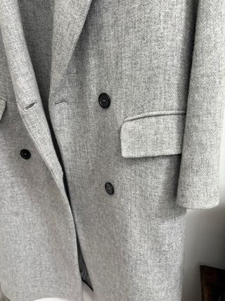Abrigo lana largo gris de Zara