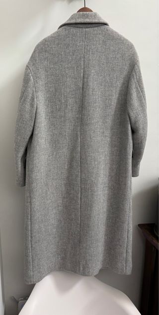 Abrigo lana largo gris de Zara