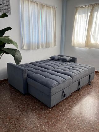 Sofá Cama Gris Chaiselongue reversible + envio