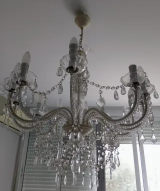 Lámpara de techo metal y cristal acrílico