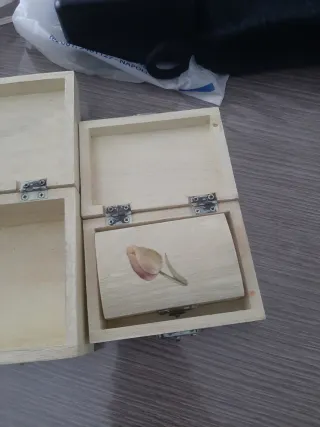 Tris di Scatole in legno decorata con fiori