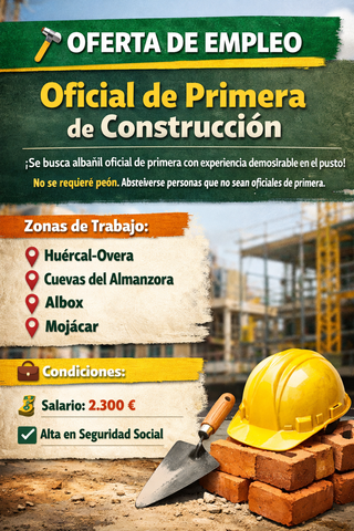 Se busca oficial de primera CONSTRUCCION