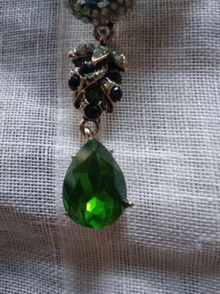 Spilla bigiotteria strass verde