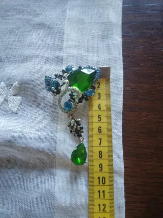 Spilla bigiotteria strass verde