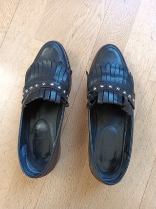 Zapatos estilo Castellanos piel Negros mujer