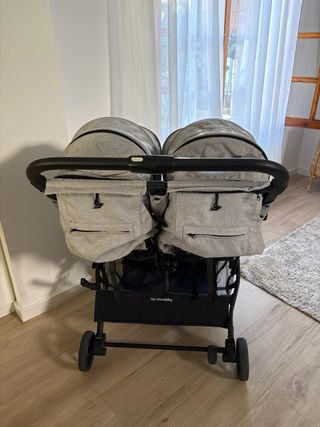 CARRITO DOBLE con CAPAZO Casualplay Gris