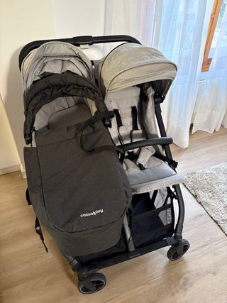 CARRITO DOBLE con CAPAZO Casualplay Gris