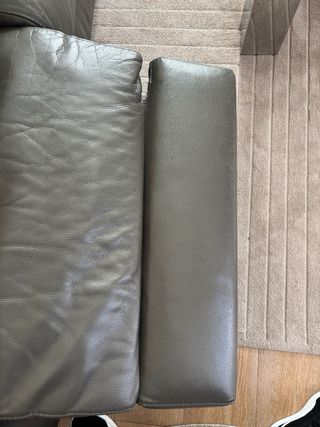 Sofá modular de piel gris