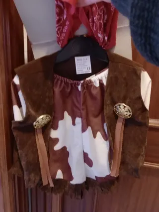 Disfraz Vaquera Blanco y Marrón Infantil