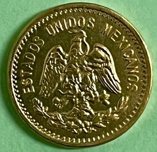 Moneda baño de oro 24 ,  10 Pesos Mexicanos
