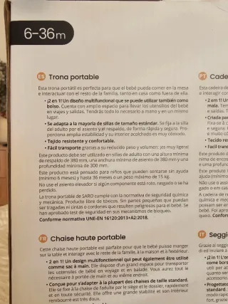 Trona portátil Saro 6-36m <15kg