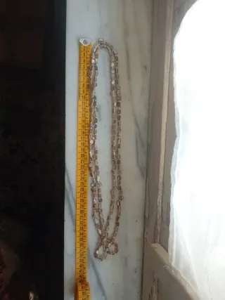 Collana vera perla beige e marrone