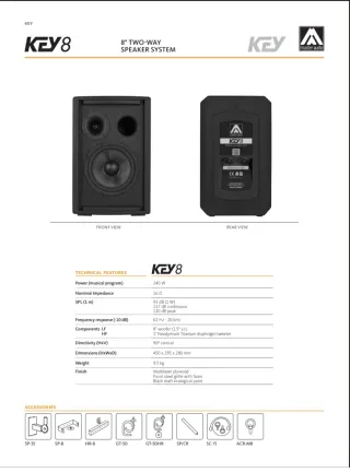 Amade Audio Key8 Altavoz Negro