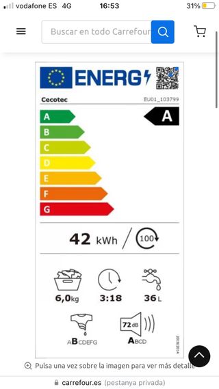 Lavadora Cecotec 6kg - 2 meses de uso
