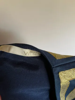 Vestido Whiz azul y dorado