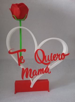 Figura Corazón Te Quiero Mamá 3D
