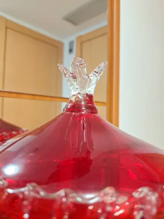 Bombonera in Cristallo di Murano Rosso Intenso