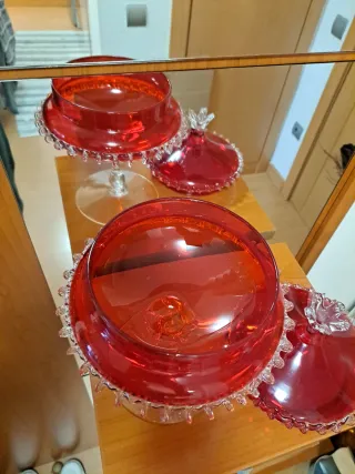 Bombonera in Cristallo di Murano Rosso Intenso