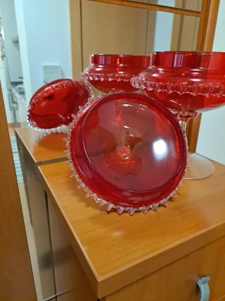 Bombonera in Cristallo di Murano Rosso Intenso
