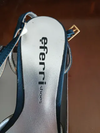 Zapatos de fiesta Eferri Shoes dorados y azules