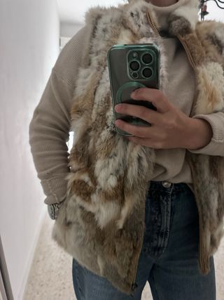 Chaleco de pelo multicolor