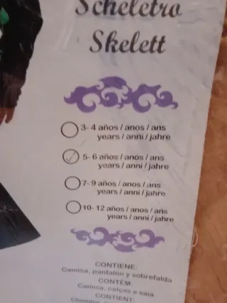 Disfraz Esqueleto Niña Talla 5-6 Años