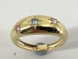 anillo oro 18k con piedra con circonita