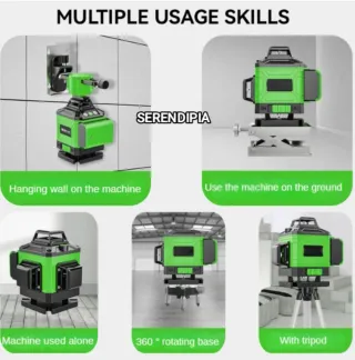 2 NIVELES LASER 4D 16 LÍNEAS TRÍPODE Y ACCESORIOS.