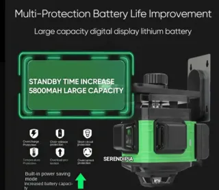 NIVEL LASER 4D 16 LÍNEAS 360° MAS ACCESORIOS.