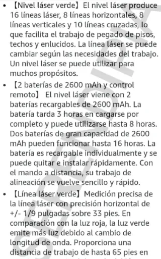 NIVEL LASER 4D 16 LÍNEAS 360° MAS ACCESORIOS.