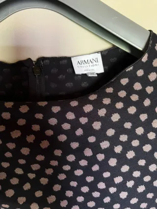 Vestido Armani Negro Lunares Beige