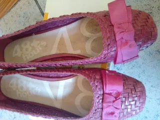 Bailarinas cuña Urban rosa tejidas