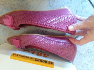 Bailarinas cuña Urban rosa tejidas