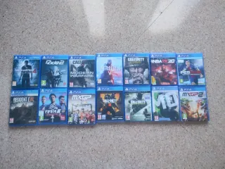 PS4 + mando + Volante y  pedales + 14 juegos