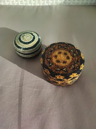 2 Cajitas Joyero Pedrería Hechas a Mano