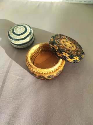 2 Cajitas Joyero Pedrería Hechas a Mano