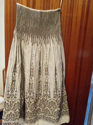 Vestido Beige y Marrón Talla Única