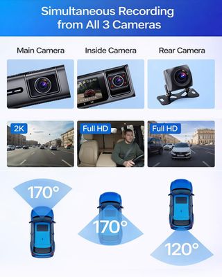 triple Dash Cam TrendVision Phantom 3CH GPS