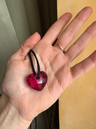 Choker Swarovski cuore rosso oro