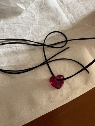 Choker Swarovski cuore rosso oro