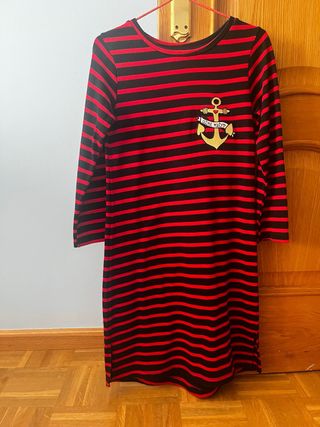 Vestido Rayas Rojo y Negro Ancla