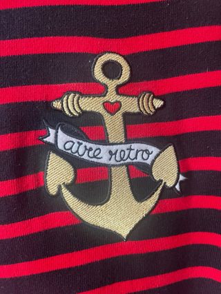 Vestido Rayas Rojo y Negro Ancla