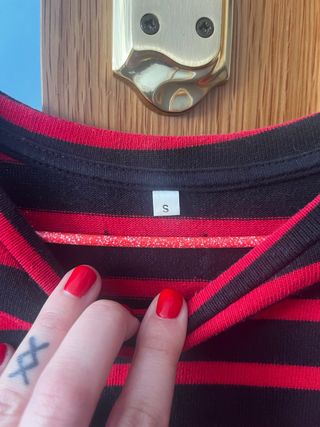 Vestido Rayas Rojo y Negro Ancla