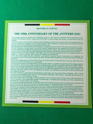 L#575 set FDC 1993 “Zoológico de Amberes 1843-199