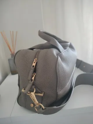 Bolso Zara Piel Ovina Gris