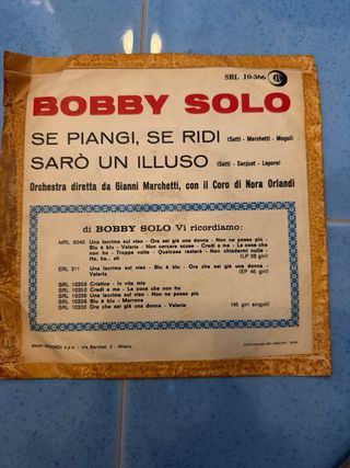 Bobby Solo - Se Piangi, Se Ridi - Vinile 7